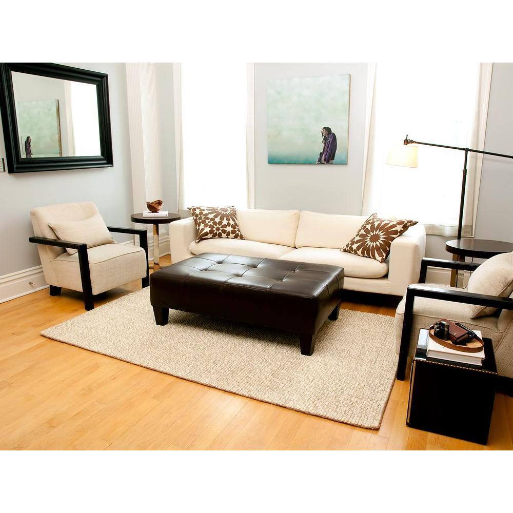 Handmade Ivory Wool 4' x 6' Rectangular Reversible Area Rug