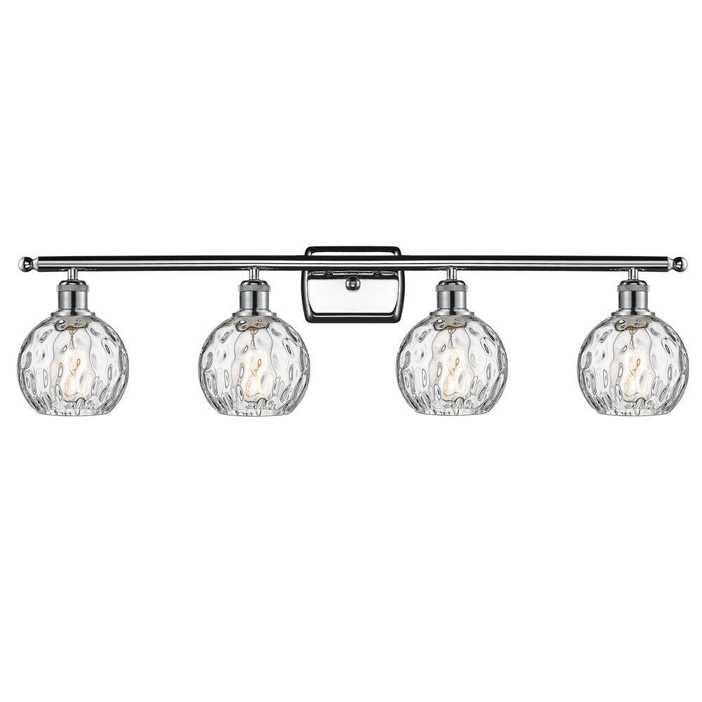 Athens Water Glass 36 in. 4-Light Polished Chrome Vanity Light with Glass Shade price history on PriceWatchPro