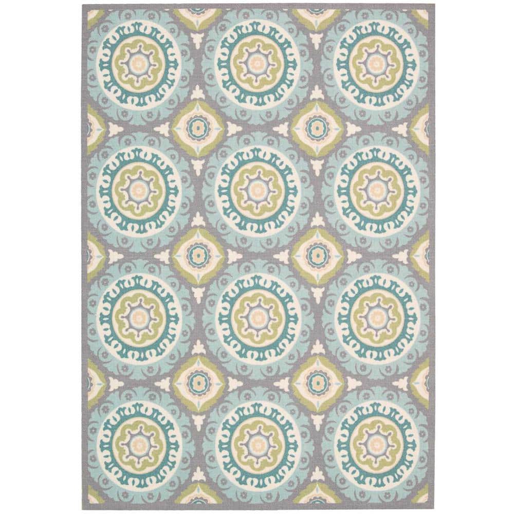 Jade Medallion Flat Woven Synthetic 5' x 7' Rug