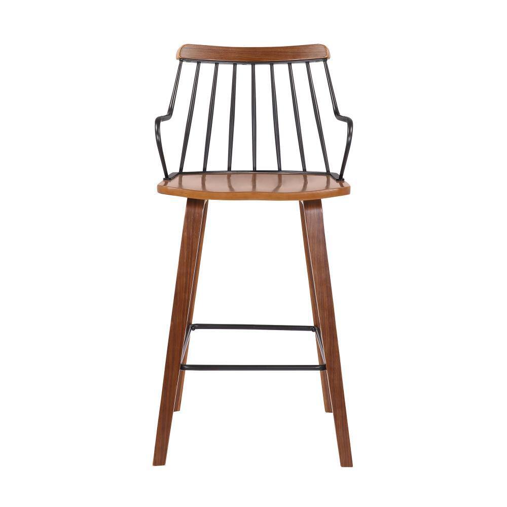 Casual Dual-Tone Spindle Back Counter Height Barstool