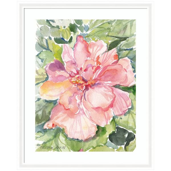Oliver "Pink Hibiscus In Antigua" by Patricia Shaw Flowers Framed Art Print 43 in. x 35 in.