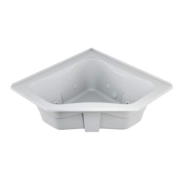 JACUZZI SIGNATURE 60 in. x 60 in. Corner Whirlpool Bathtub with Center Drain in White