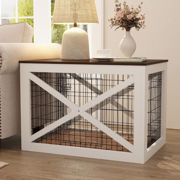 FUFU&GAGA Modern Dog Crate Enclosure Funiture, Decorative Pet House End Table for Large Medium Small Dogs