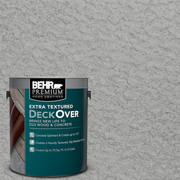 BEHR Premium Extra Textured DeckOver 1 gal. #PFC-68 Silver Gray Extra Textured Solid Color Exterior Wood and Concrete Coating