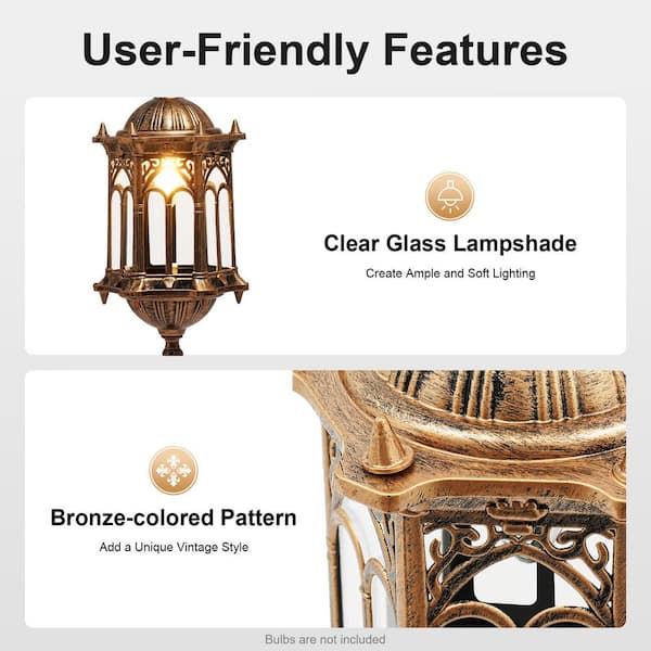 OUKANING 1-Light Modern Classic Indoor/Outdoor Bronze