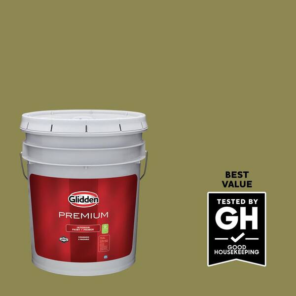Glidden Premium 5 gal. Bronze Green PPG1114-6 Eggshell Interior Latex Paint