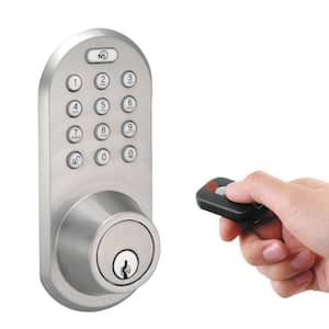 Single Cylinder Satin Nickel Touch Pad and Remote Electronic Deadbolt