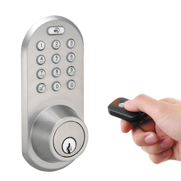 Morning Industry Single Cylinder Satin Nickel Touch Pad and Remote Electronic Deadbolt