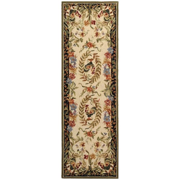 SAFAVIEH Chelsea Cream/Black 3 ft. x 8 ft. Border Runner Rug