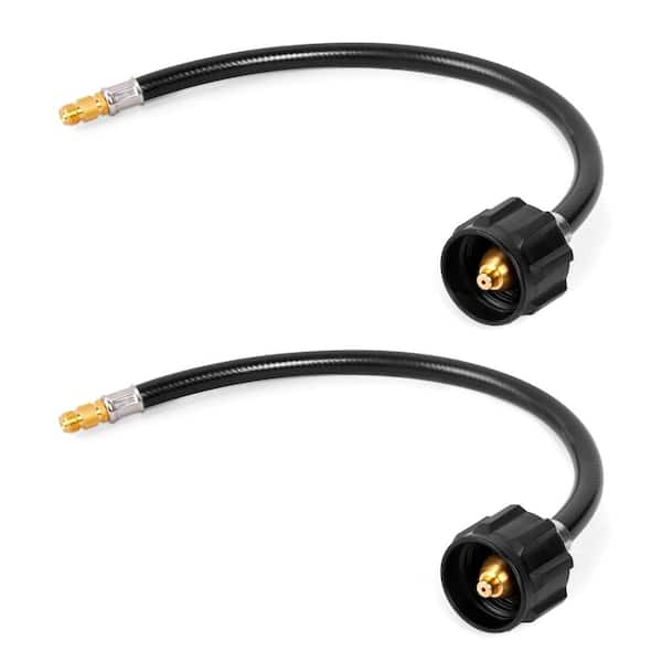 15 in RV Propane Hose with 1/4 in Male Inverted Flare for 2-Stage Auto Changeover Regulator, 2-Pack Camper LP Tank
