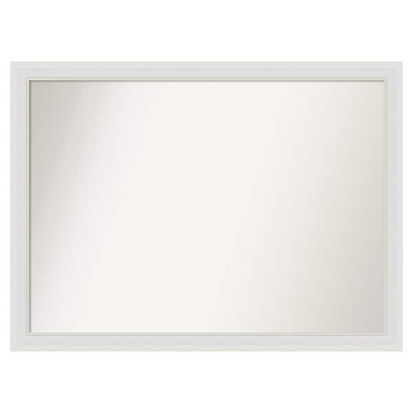 Amanti Art Flair Soft White Narrow 46 in. x 34 in. Custom Non-Beveled Satin Recyled Polystyrene Bathroom Vanity Wall Mirror