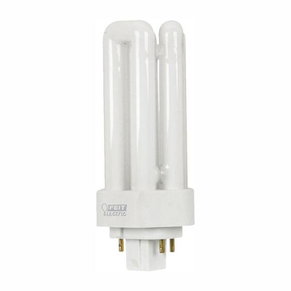 Feit Electric 75W Equiv PL CFLNI Triple Tube 4-Pin Plug-in GX24Q-2 Base Compact Fluorescent CFL Light Bulb Bright White 3500K(50-Pack)