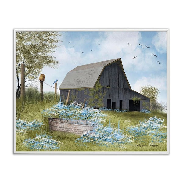 Stupell Industries Blue Floral Country Garden by Billy Jacobs