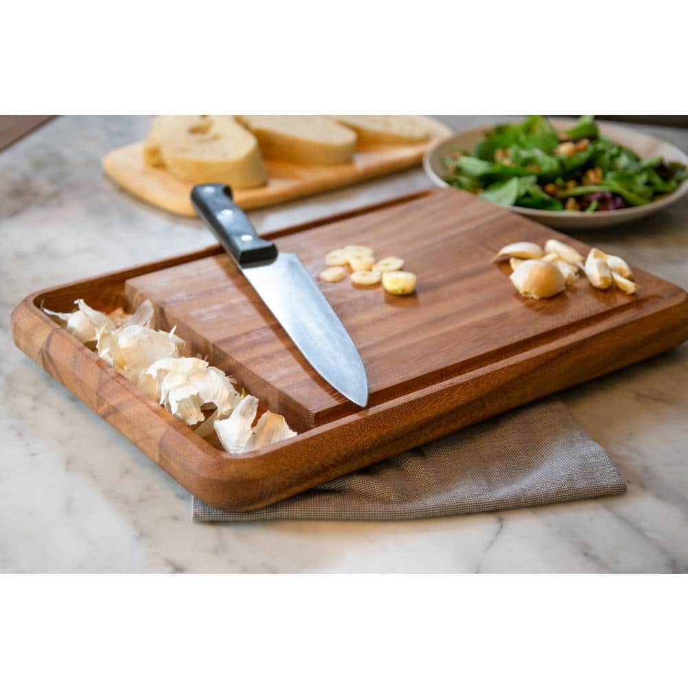 Acacia Wood Rectangular Bread Board with Juice Groove