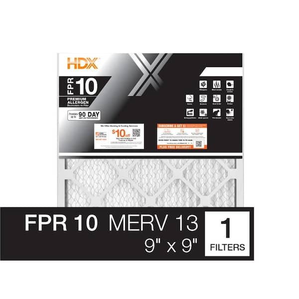 HDX 9 in. x 9 in. x 1 in. Premium Pleated Air Filter FPR-10, MERV-13