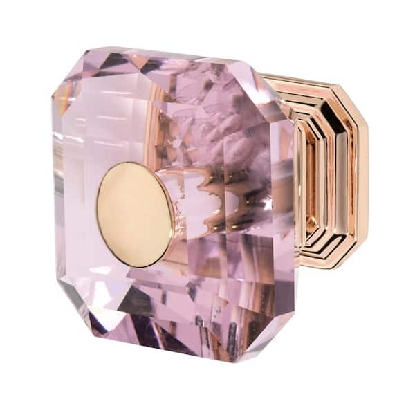 Wisdom Stone Clubhouse 1-5/16 in. Rose Gold with Pink Crystal Cabinet Knob
