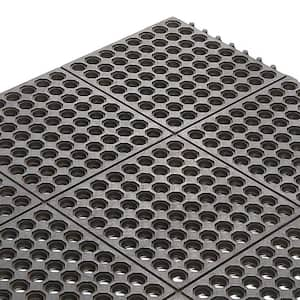 Easy clean, Black Waterproof Non-Slip 3 x 3, 36 in. x 36 in., Indoor/Outdoor Rubber Door Mat