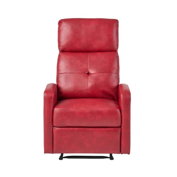 Noble House Samedi Ox Blood Red Faux Leather Recliner