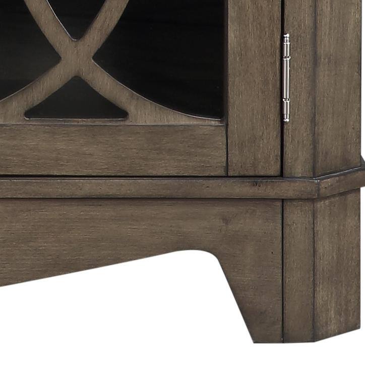 Bordeaux Toffee Brown 54.5'' Solid Wood Sideboard with Glass Doors