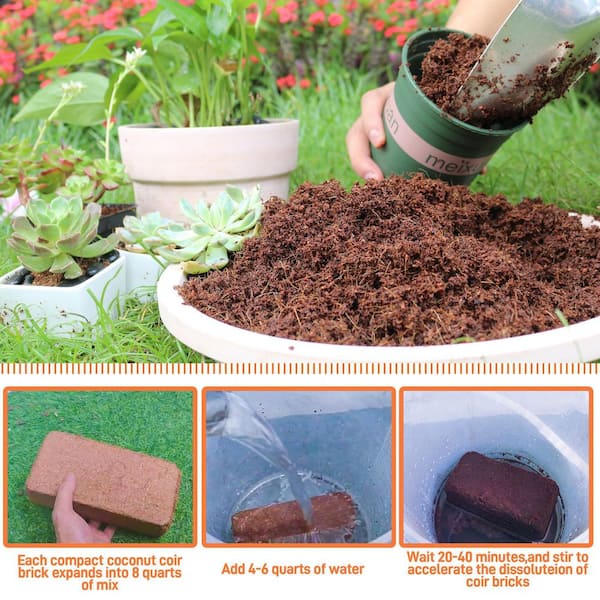 Hcman 9-Pack Premium Organic Coco Coir Brick 12.6 lb. Low EC and