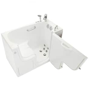 Wheelchair Transfer 26 52 in. Acrylic Walk-In Whirlpool Bathtub in White, Fast Fill Faucet, Heated Seat, RHS Dual Drain