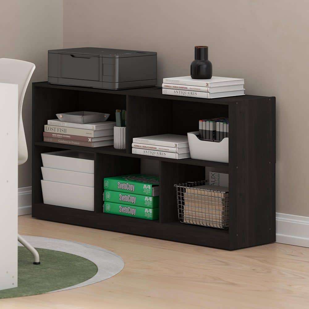 Daly 23.62 in. Tall Espresso Wood 5-Shelf Standard Bookcase price history on PriceWatchPro