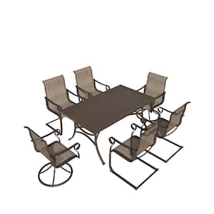 7-Piece Steel Patio Outdoor Dining Set with 1.9 in. Umbrella Hole