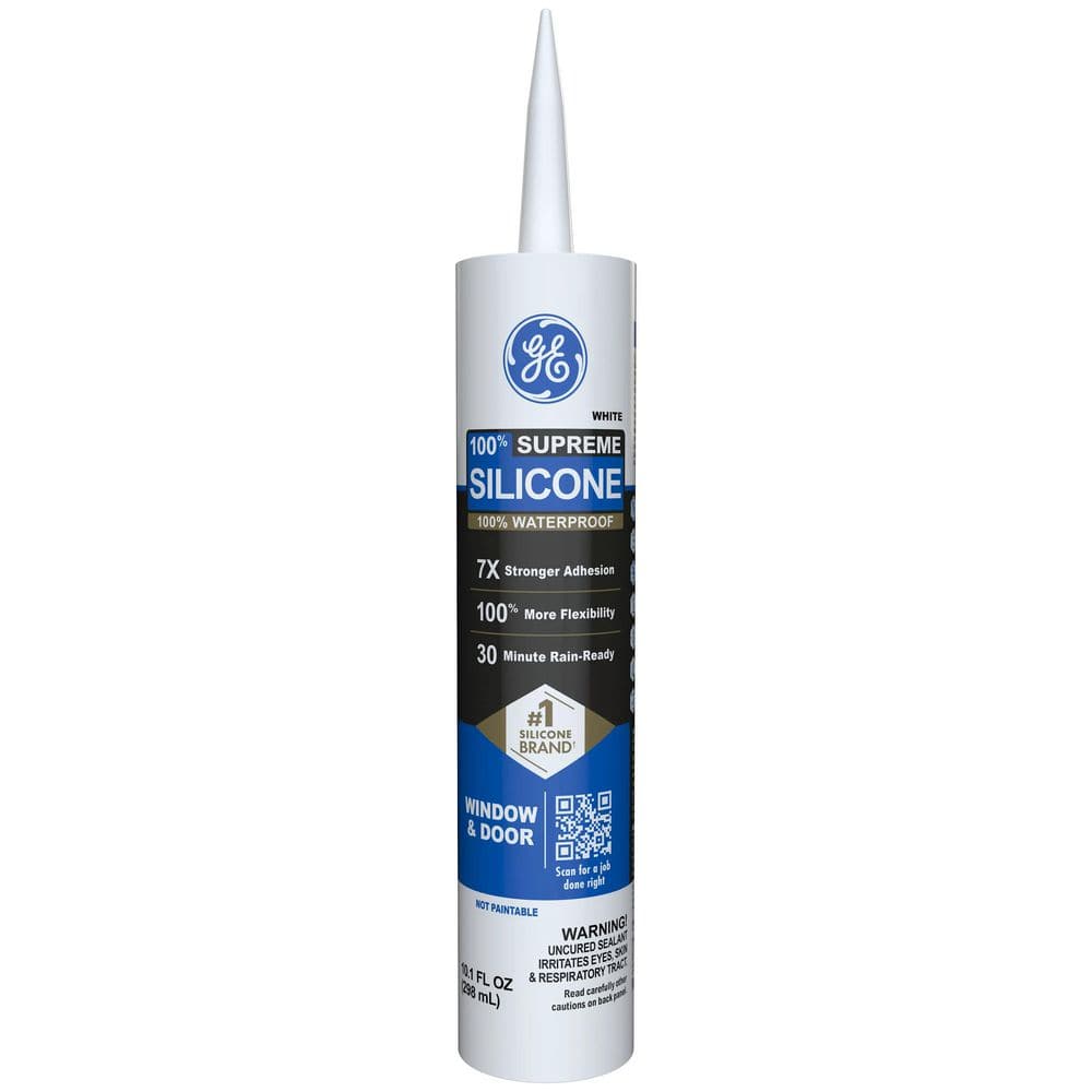 Supreme Silicone Caulk 10.1 oz Window and Door Sealant White