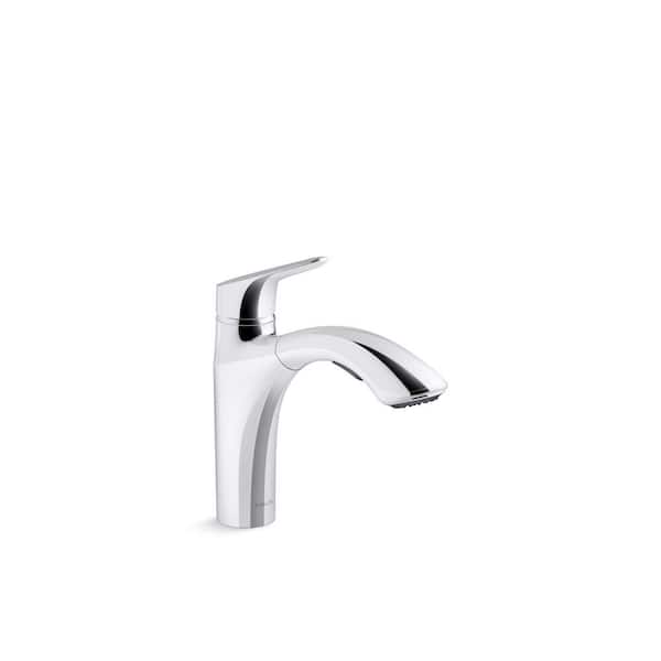 KOHLER Rival Single Handle Pull-Out Kitchen Sink Faucet with 2-Function Sprayhead in Polished Chrome