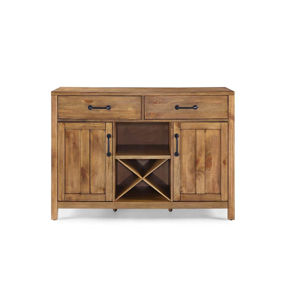 Rustic Charm 57'' Natural Wood Sideboard with Industrial Accents