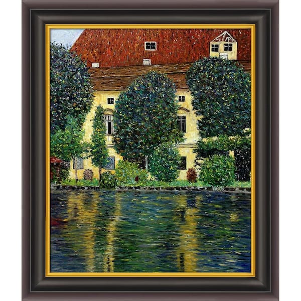 LA PASTICHE Schloss Kammer on Attersee II by Gustav Klimt Opulent Framed Architecture Oil Painting Art Print 26 in. W. x 30 in.