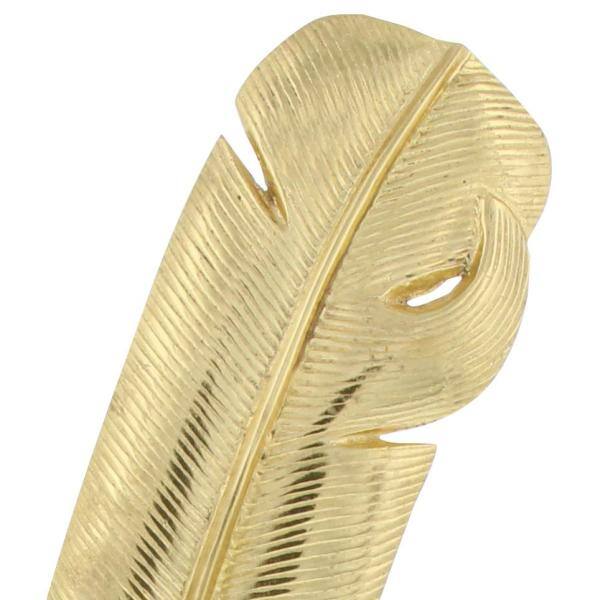 Gold Metallic Bird Feather Sculpture with Marble Base, 12" Height