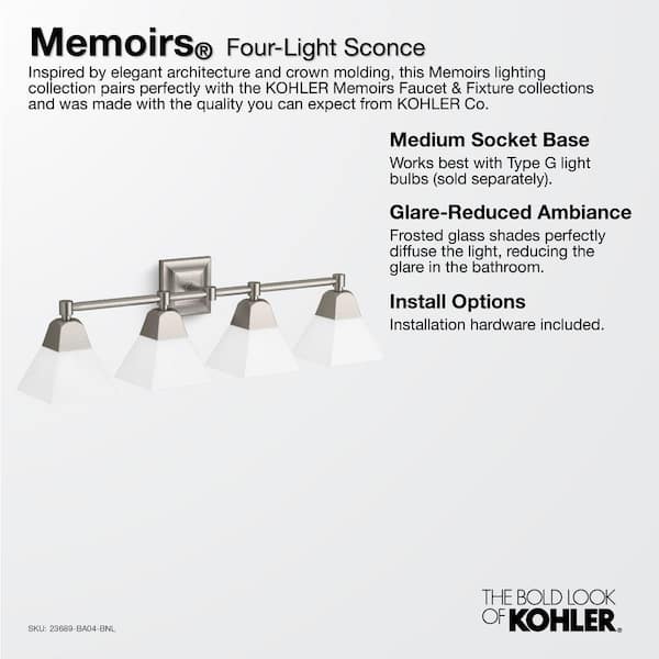 Sea Gull Lighting Denhelm 4-Light Nickel Traditional Vanity Light Sea Gull Lighting Denhelm 4-Light Nickel Traditional Vanity Light