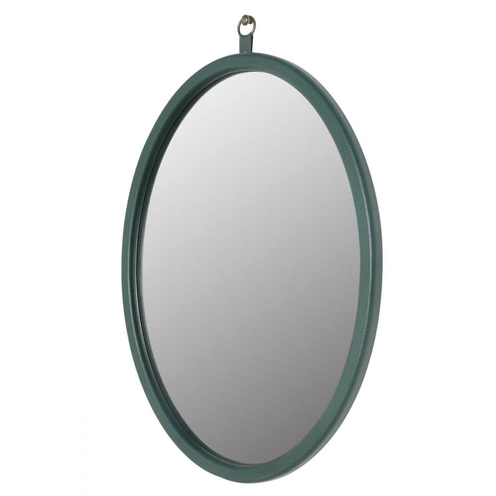 23.62 in. W x 29.92 in. H Mordern Oval PU Covered MDF Framed Wall Decorativ