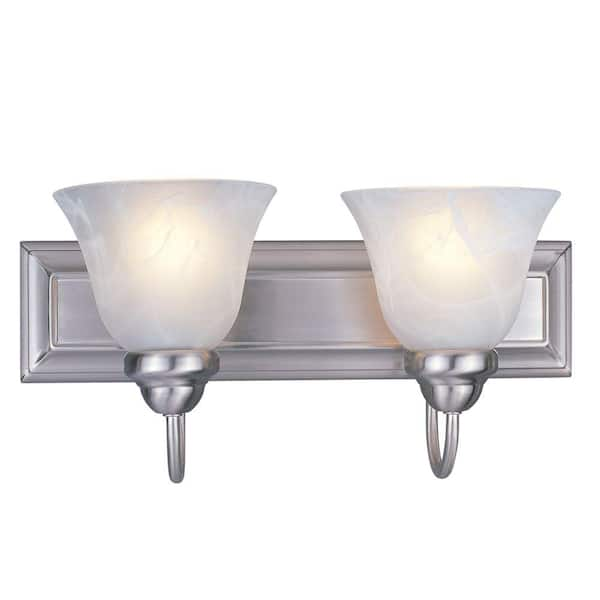 Unbranded Lawrence 18 in. 2-Light Brushed Nickel Incandescent Bath Vanity Light