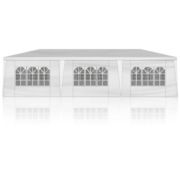 10 ft. x 30 ft. White Outdoor Party Tent with 8-Removable Sidewalls