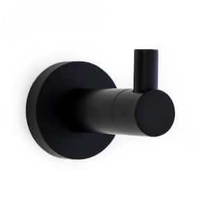 Symmons Dia Knob Wall Mounted Bathroom Double Robe/Towel Hook in Matte  Black 353DRH-MB - The Home Depot