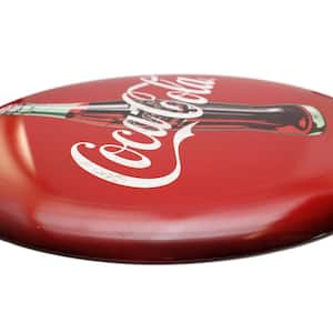 24 in. x 24 in. Coca-Cola Hollow Curved Tin Button Sign