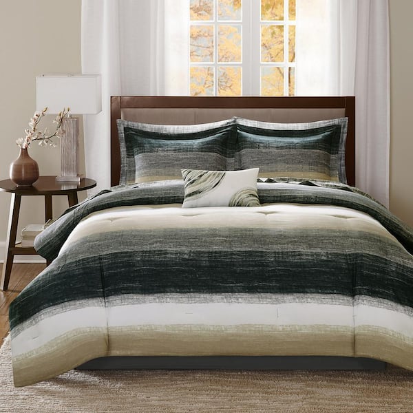 Barret Taupe Microfiber Twin Comforter Set