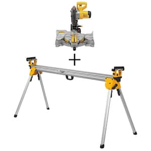 15 Amp Corded 10 in. Compound Single Bevel Miter Saw and Heavy-Duty Miter Saw Stand