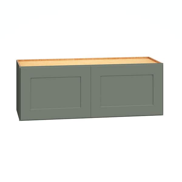 QuickShip Cottage 33 in. W x 12 in. D x 12 in. H Assembled Plywood Shaker Wall Bridge Kitchen Cabinet in Conifer