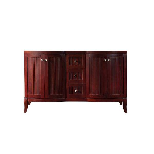 Virtu USA Khaleesi 60 in. Vanity Cabinet Only in Antique Cherry-DISCONTINUED