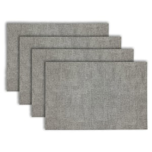 Amalfi 18 in. x 12 in. Grey and Green Reversible Vegan Leather Wipe Clean Placemat Set of 4