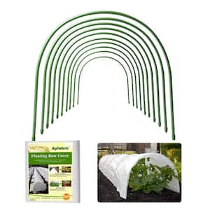 6-Pack 0.31 in. Dia Steel Greenhouse Hoops, Rust-Free Grow Tunnel, Support Hoops for Garden w/7 ft. x 25 ft. Row Cover