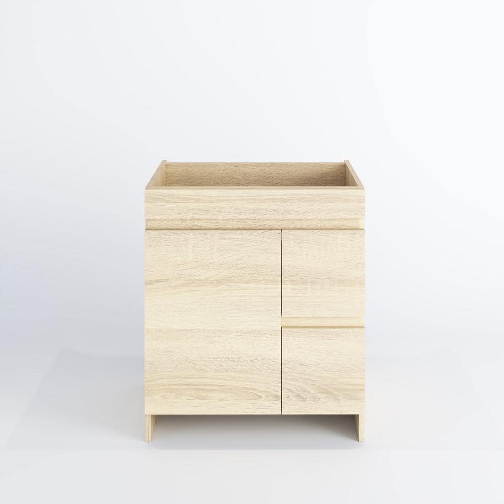 Cinnamon 30" White Oak Freestanding Bathroom Vanity Base