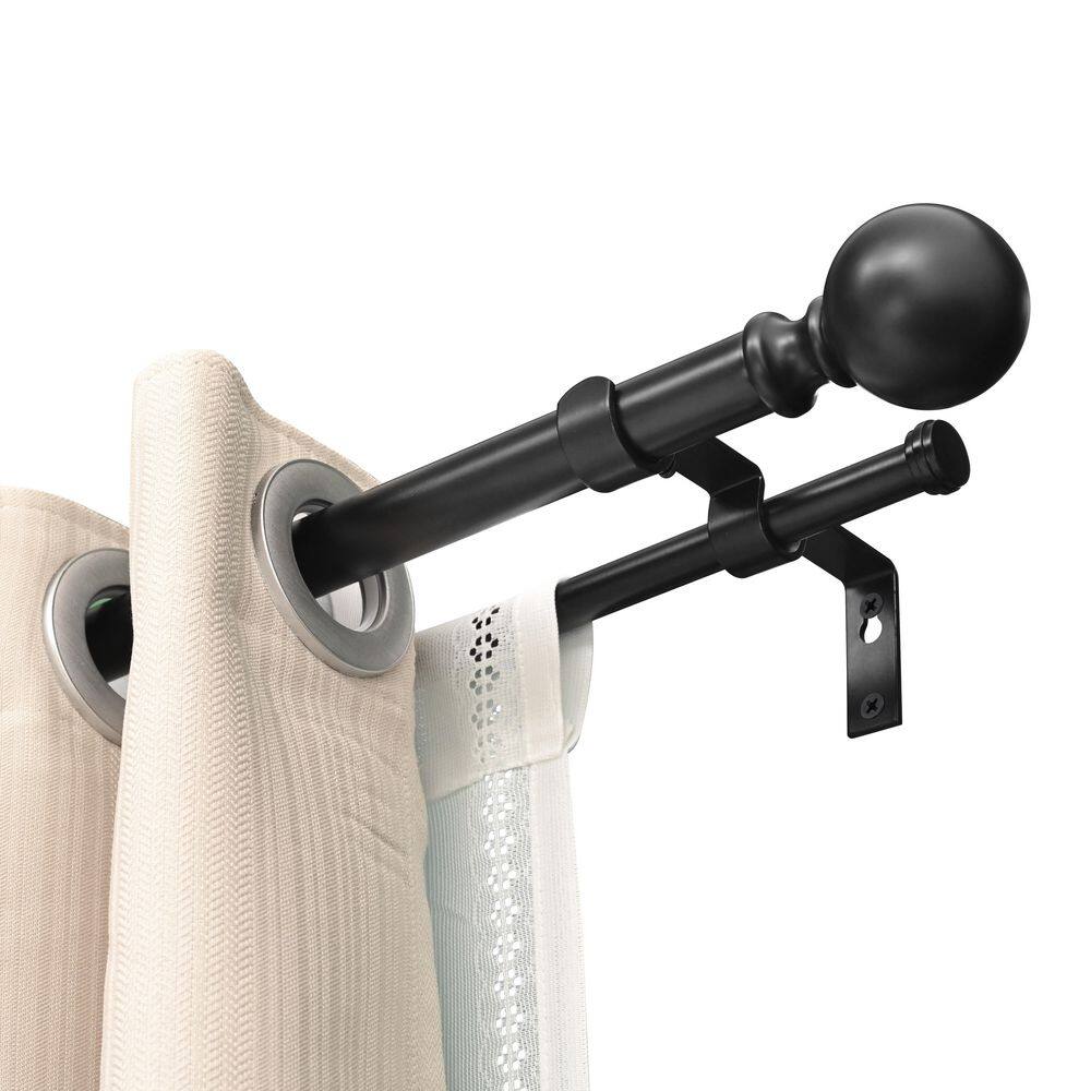 Utopia Alley 86 in. 120 in. Adjustable Double Curtain Rod Set with