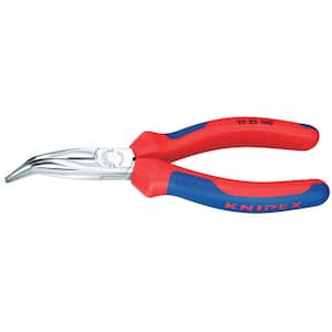 6-1/4 in. Angled Long Nose Pliers with Cutter Comfort Grip and Chrome Plating