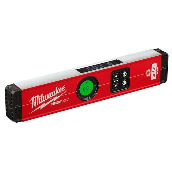 Milwaukee - 14 in. REDSTICK Digital Box Level with Pin-Point Measurement Technology and 7 in. Rafter Square