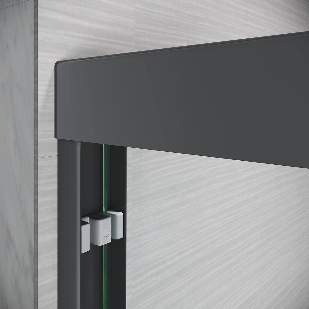 Matte Black Double Sliding Frameless Tub Door with Clear Tempered Glass