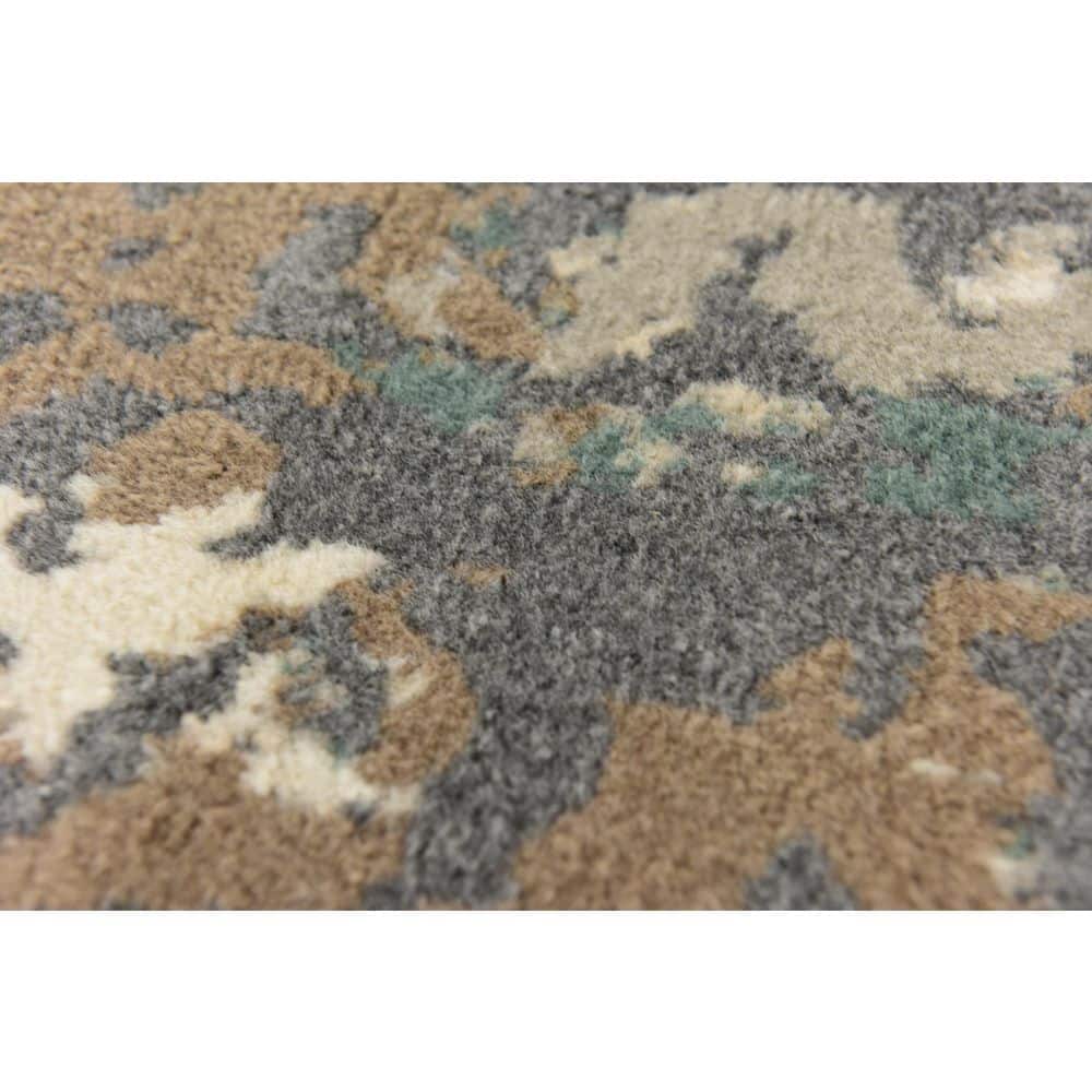 Elegant Mirage 9' x 12' Gray Abstract Synthetic Area Rug